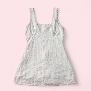 Princess Polly White Eyelet Mini Dress — Size 8